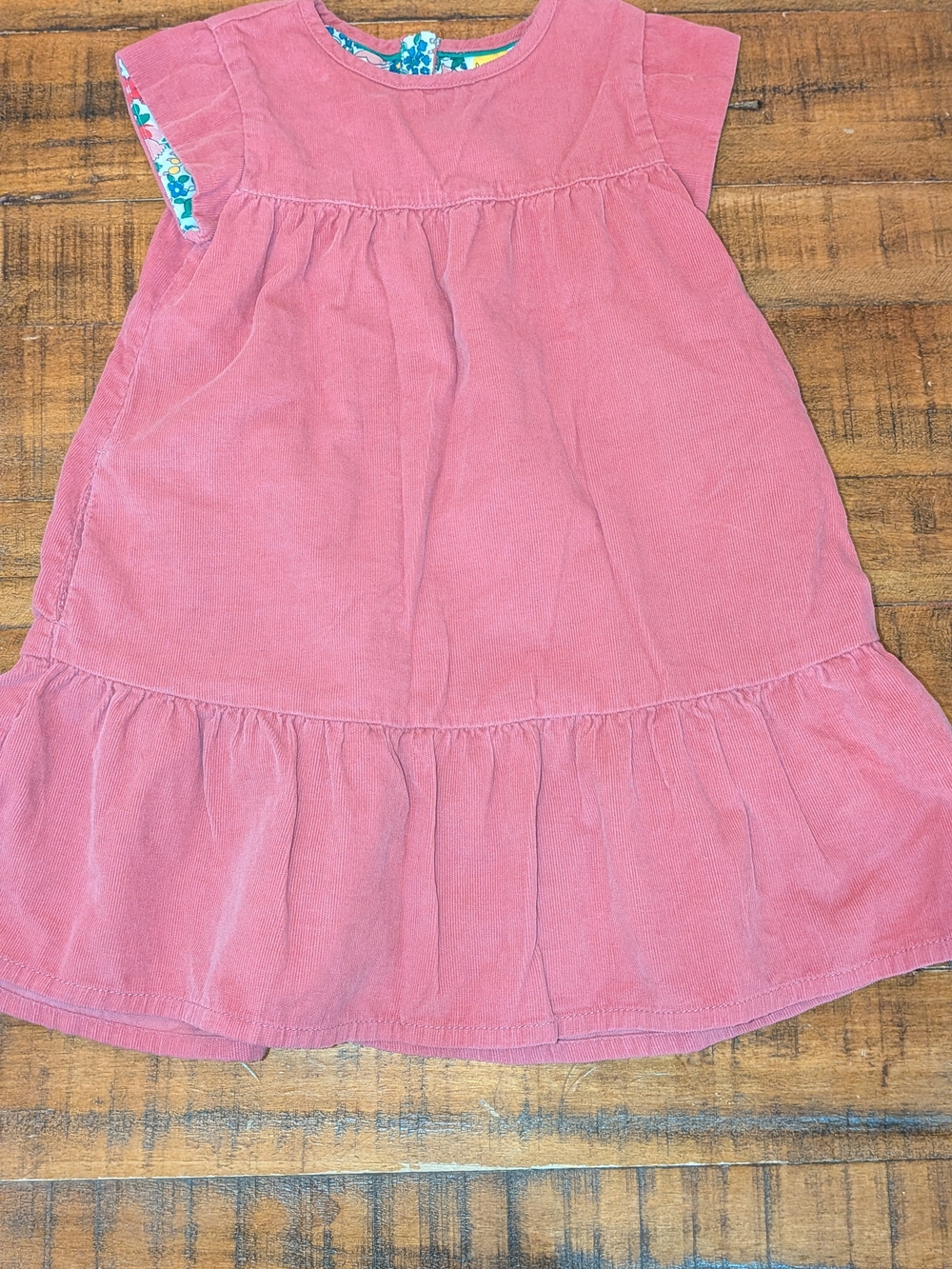 Mini Boden Dusty Pink Corduroy Tiered Dress